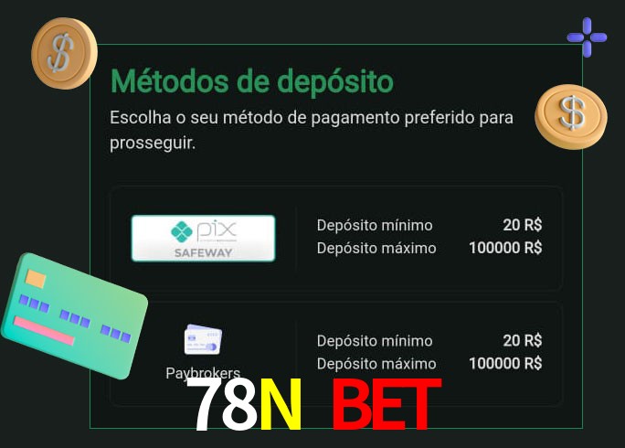 O cassino 78N Bet oferece uma grande variedade de métodos de pagamento